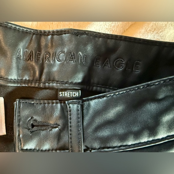 American Eagle Outfitters Shiny Black Faux Leather Pants - Picture 4 of 9